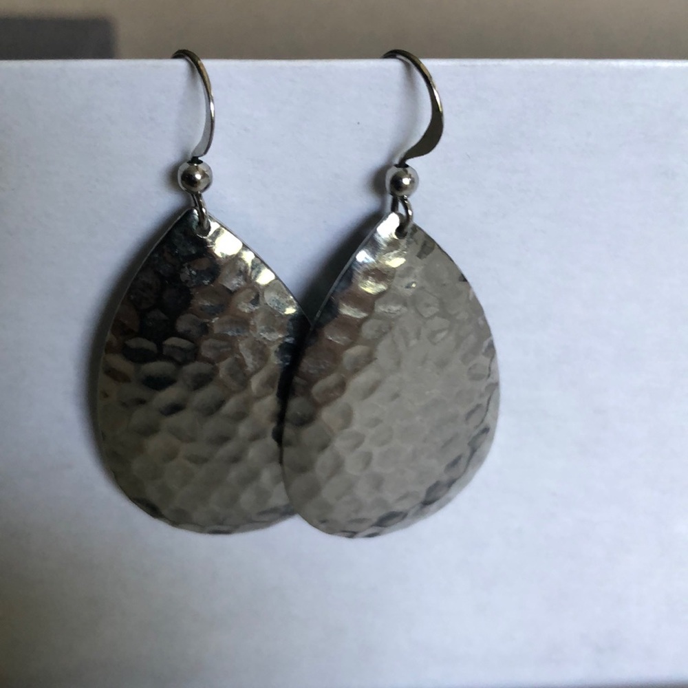 Hammered Silver Earrings